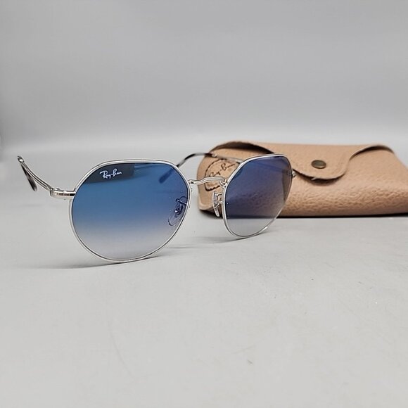 Ray Ban Jack Kids Sign Glasses Blue Silver RB 3565 53 20 145 Case Italy - Picture 1 of 7